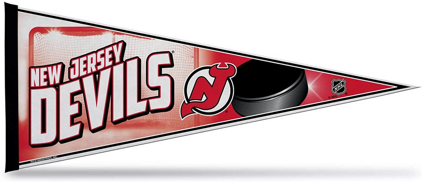 New Jersey Devils Soft Felt Pennant | 12×30" | Puck Design | Officially Licensed | NHL