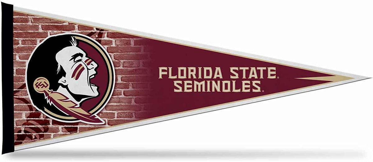 Maroon soft felt pennant with Florida State Seminoles text and circular Seminoles logo