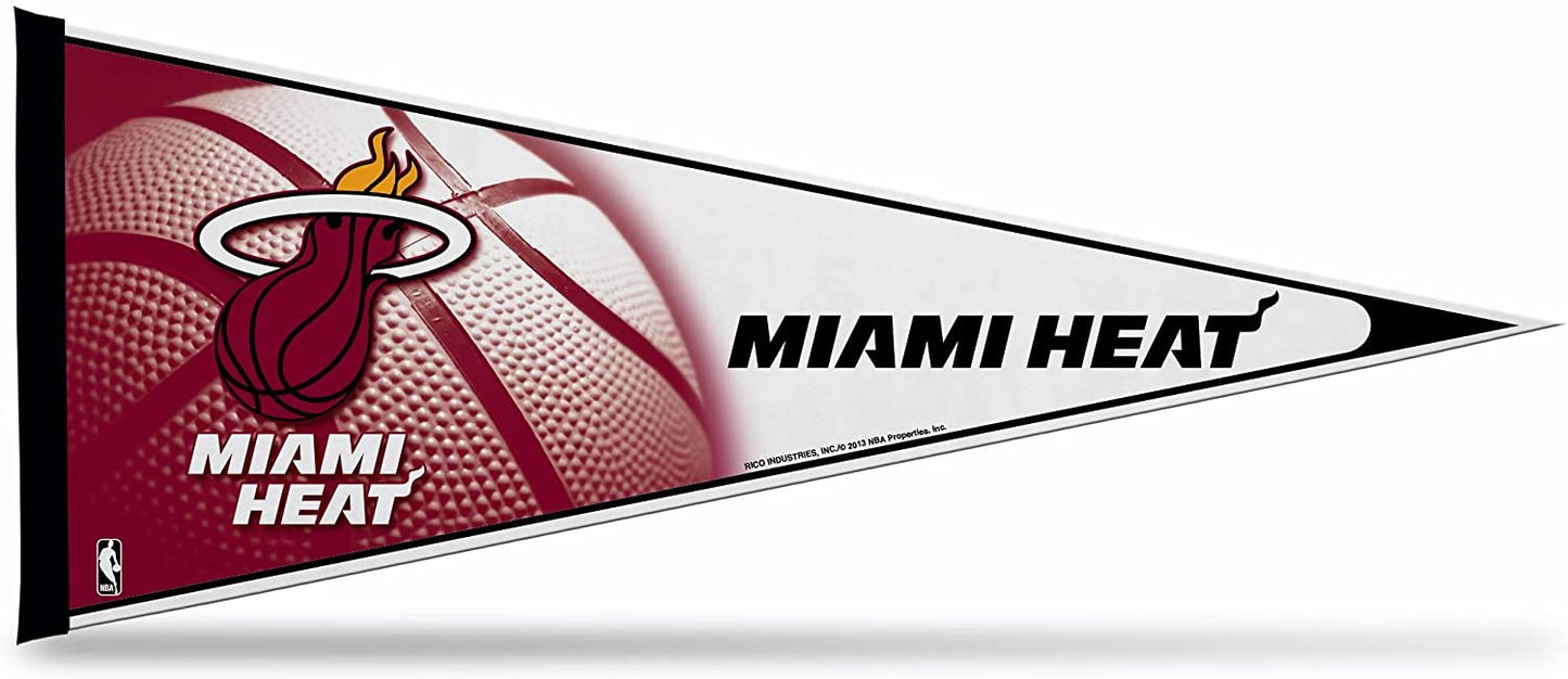 Miami Heat Soft Felt Pennant | 12×30" | Primary Design | Officially Licensed | NBA