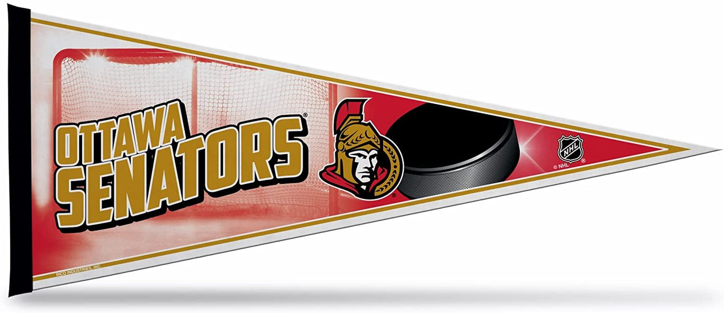 Ottawa Senators Soft Felt Pennant | 12×30" | Puck Design | Officially Licensed | NHL