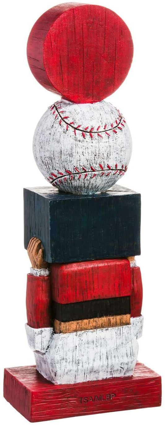 St Louis Cardinals resin tiki totem pole statue with stacked baseball heads on base