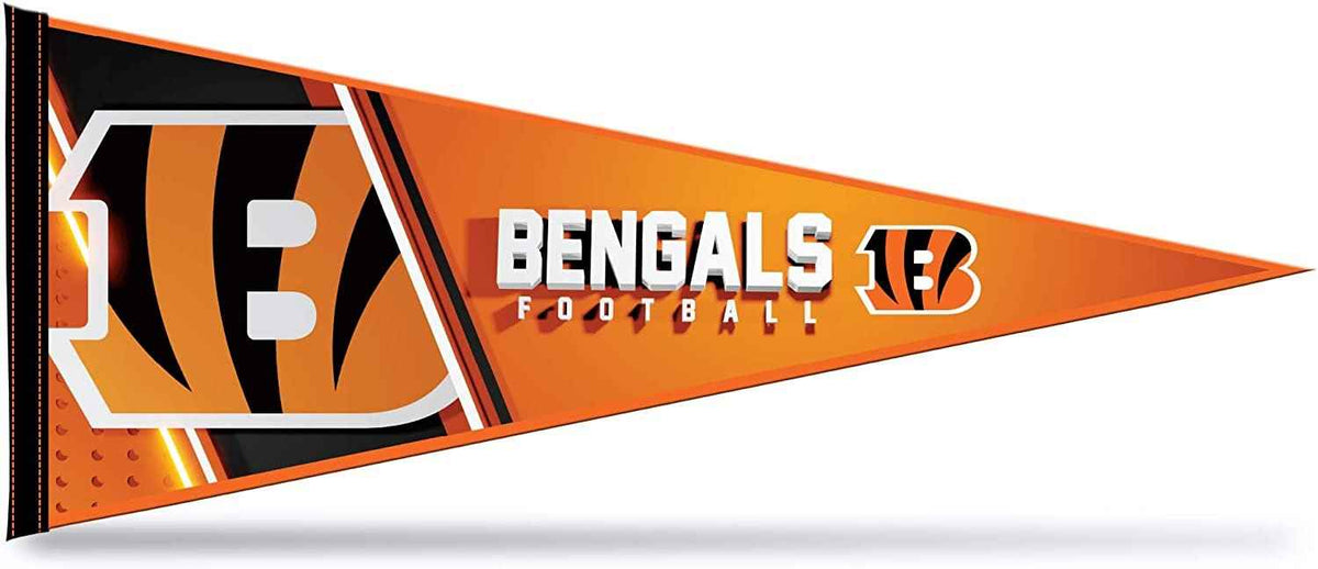 Cincinnati Bengals soft felt pennant, orange and black with Bengals Football wordmark and logo