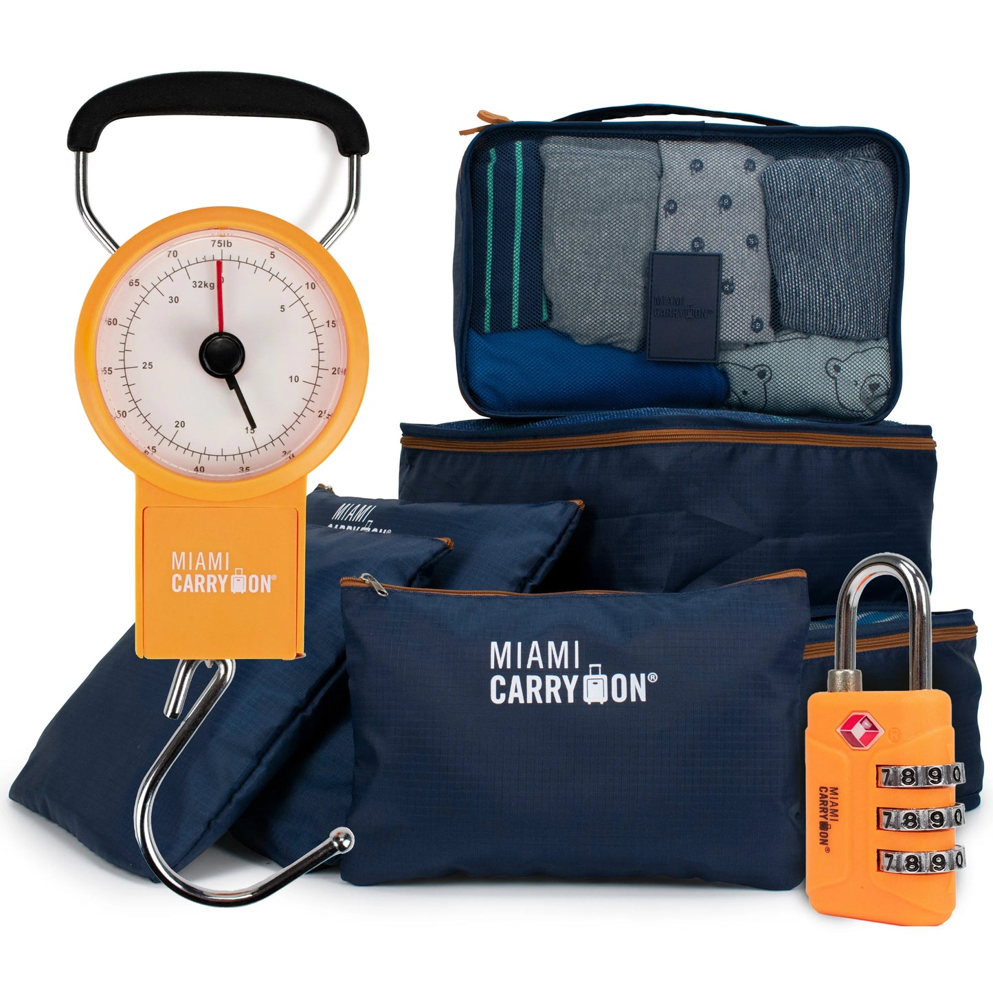 Essential Travel Kit Combo | Packing Cubes, Scale & TSA Lock | 6 Colors - Niksstuff
