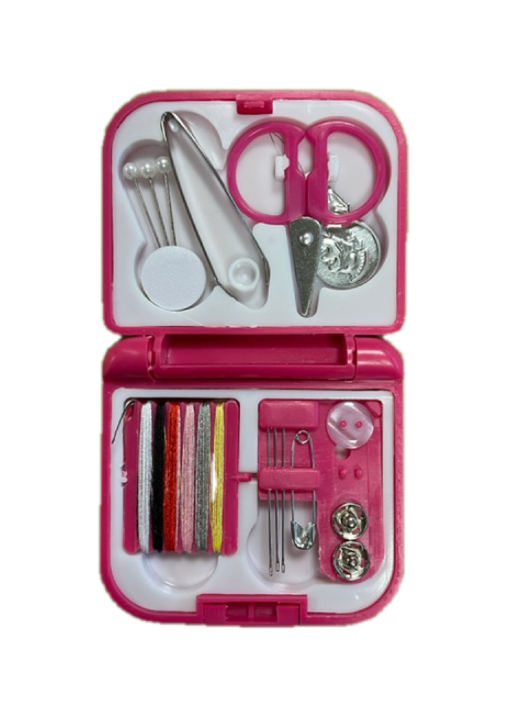 River Country Gear Travel Sewing Kit – Needles, Threads, Scissors & More | Blue, White, Pink