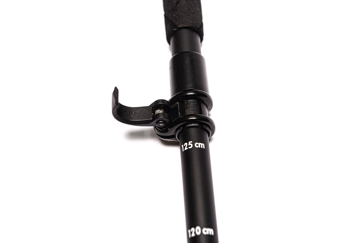 River Country Gear 100% Carbon Fiber Folding Trekking Poles – 7.4 oz/pole, 15" Collapsed, 110cm+ Adjustable