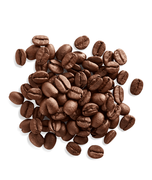 Piled roasted coffee beans, medium roast coffee for vanilla butter cream flavor
