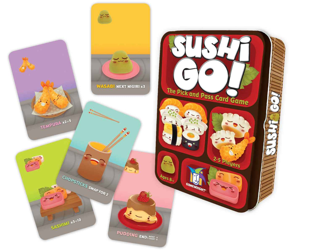 Sushi Go! card game set with box and illustrated sushi cards