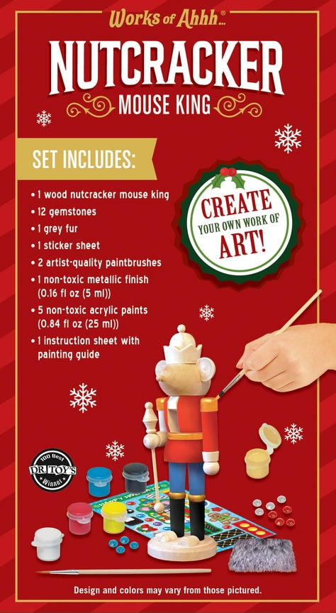Nutcracker Mouse King Wood Craft & Paint Kit | Ages 4+ | Dr. Toy Winner - Niksstuff