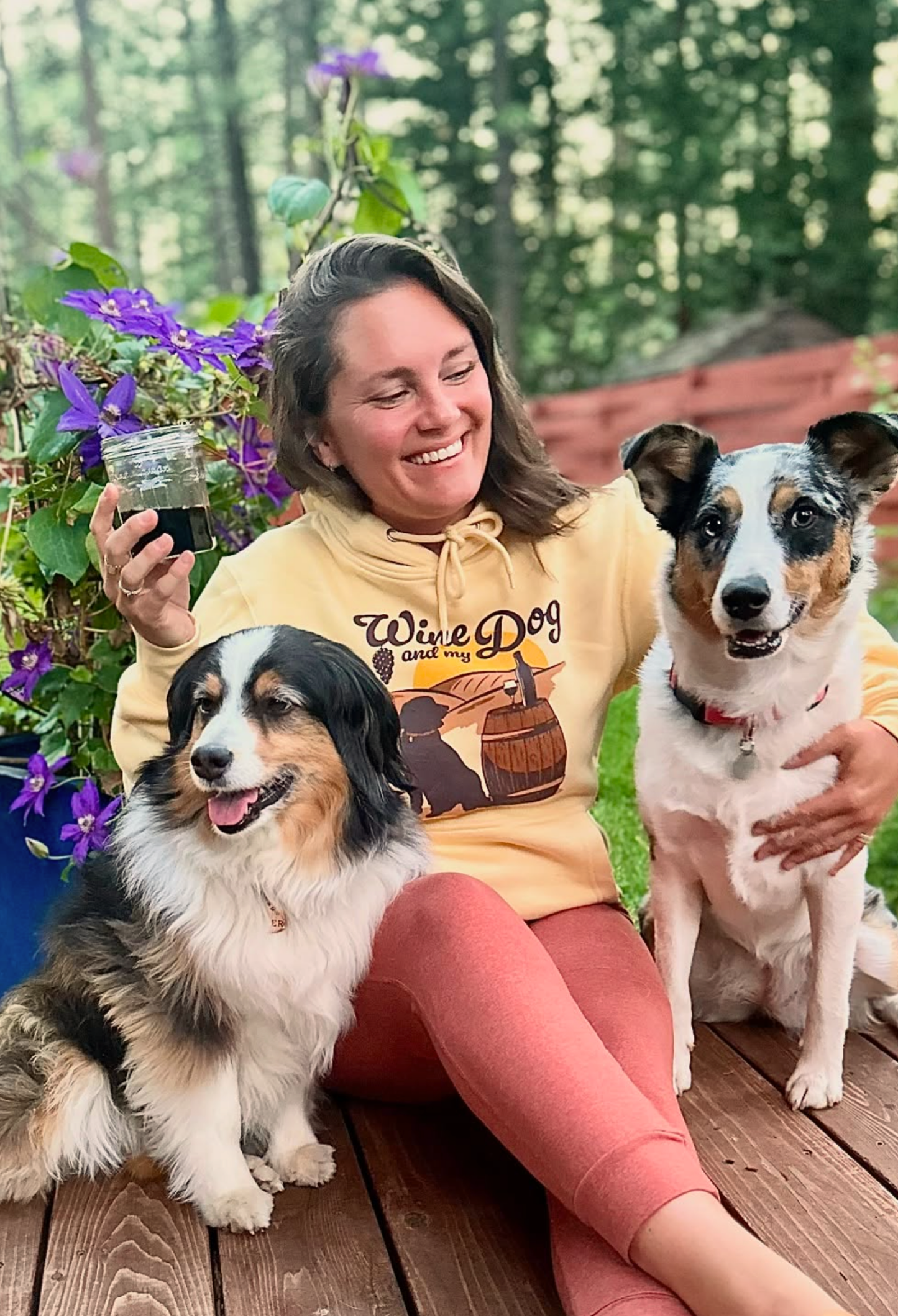 Dog is Good — Wine & My Dog Hoodie | Yellow Cream | 80/20 Cotton-Poly Fleece | S–2XL