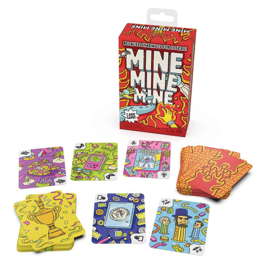 Mine Mine Mine card game set with boxed game and multiple illustrated cards