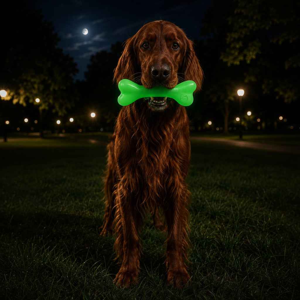 SodaPup PUP-X Glow in the Dark Rubber Bone Dog Toy - Large