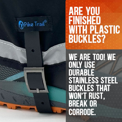 Pike Trail Mid Length Gaiters | 100% Waterproof | Rip-Stop Nylon | S/M Adjustable Fit