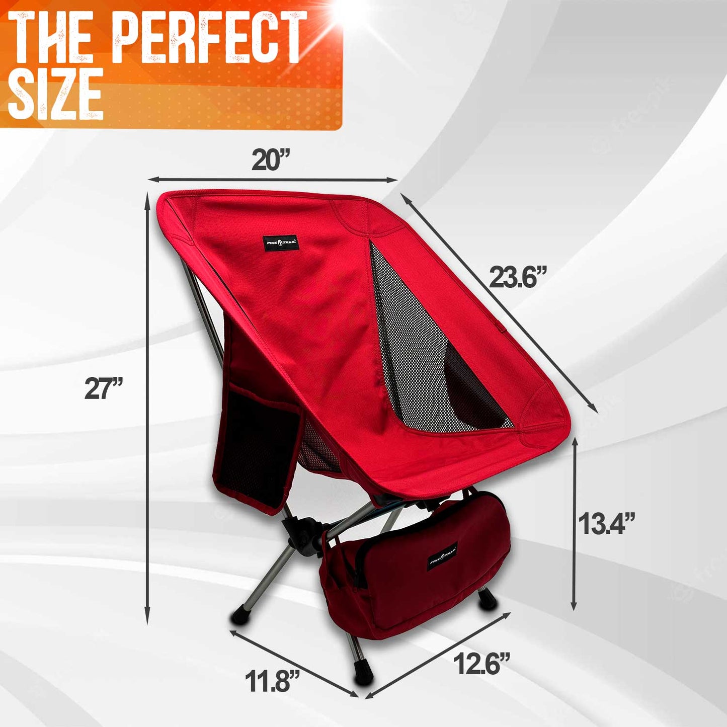 Pike Trail Ultralight Camp Chair | 2.2 lbs | 330 lb Capacity | Carry Bag Included
