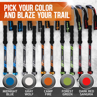 Pike Trail Carbon Fiber Trekking Poles | 7.4 oz | 24–54" Adjustable | Cork + EVA Grip