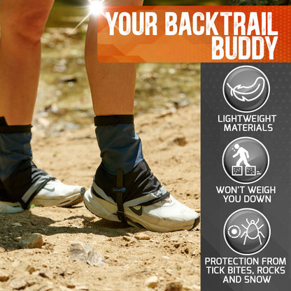 Pike Trail Mid Length Gaiters | 100% Waterproof | Rip-Stop Nylon | S/M Adjustable Fit
