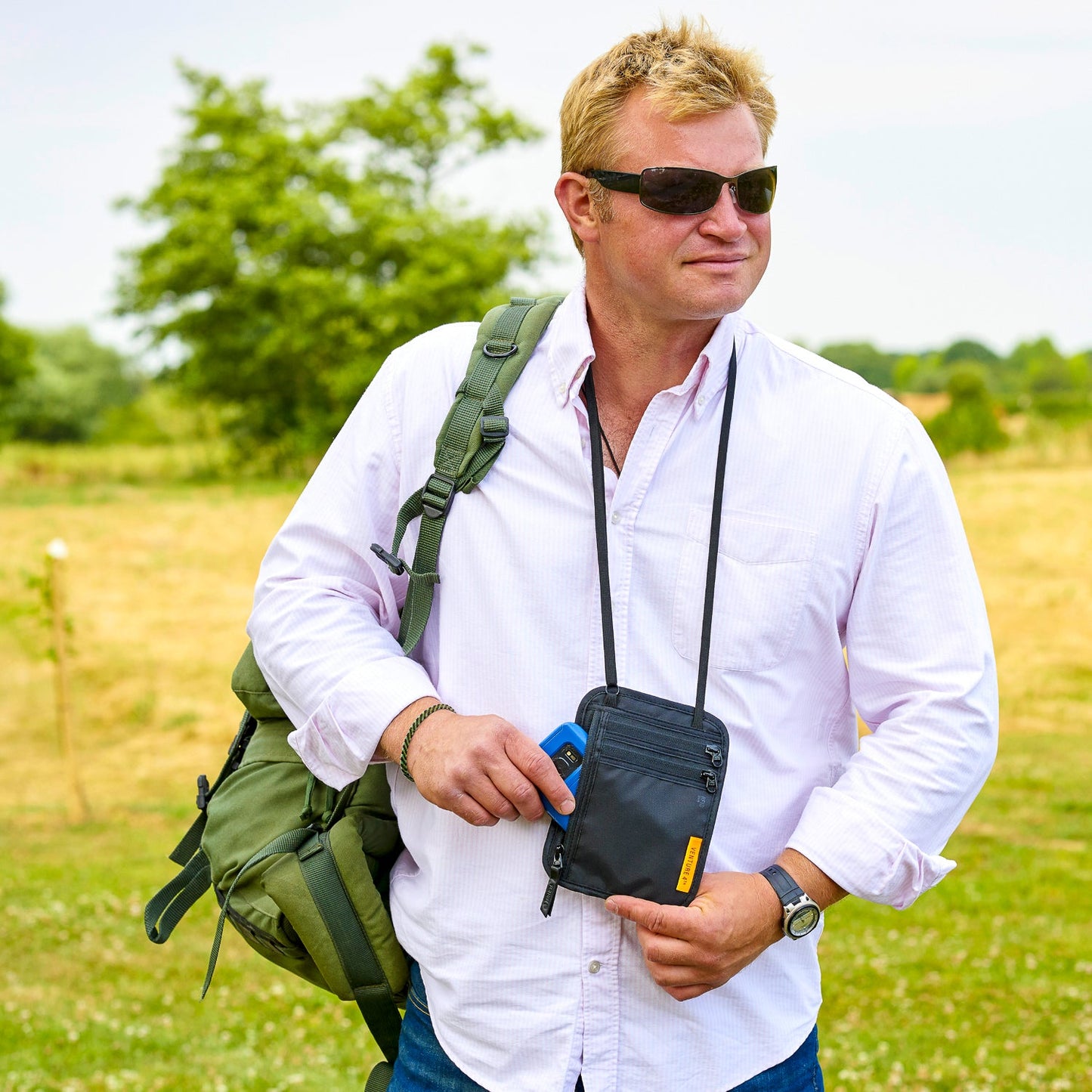VENTURE 4TH Slim RFID Neck Wallet | Travel Passport Pouch | 5 Colors - Niksstuff