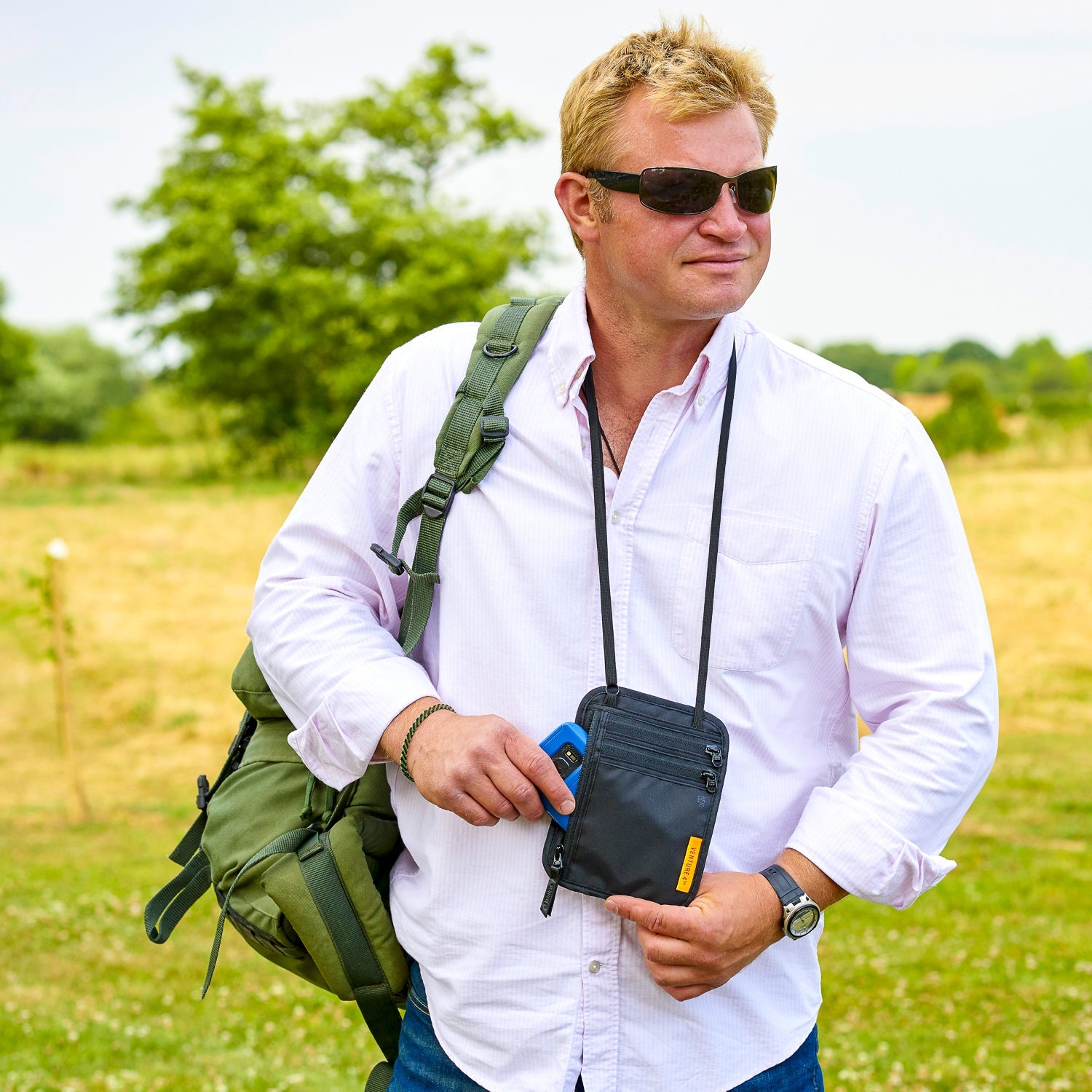 VENTURE 4TH Slim RFID Neck Wallet | Travel Passport Pouch | 5 Colors - Niksstuff