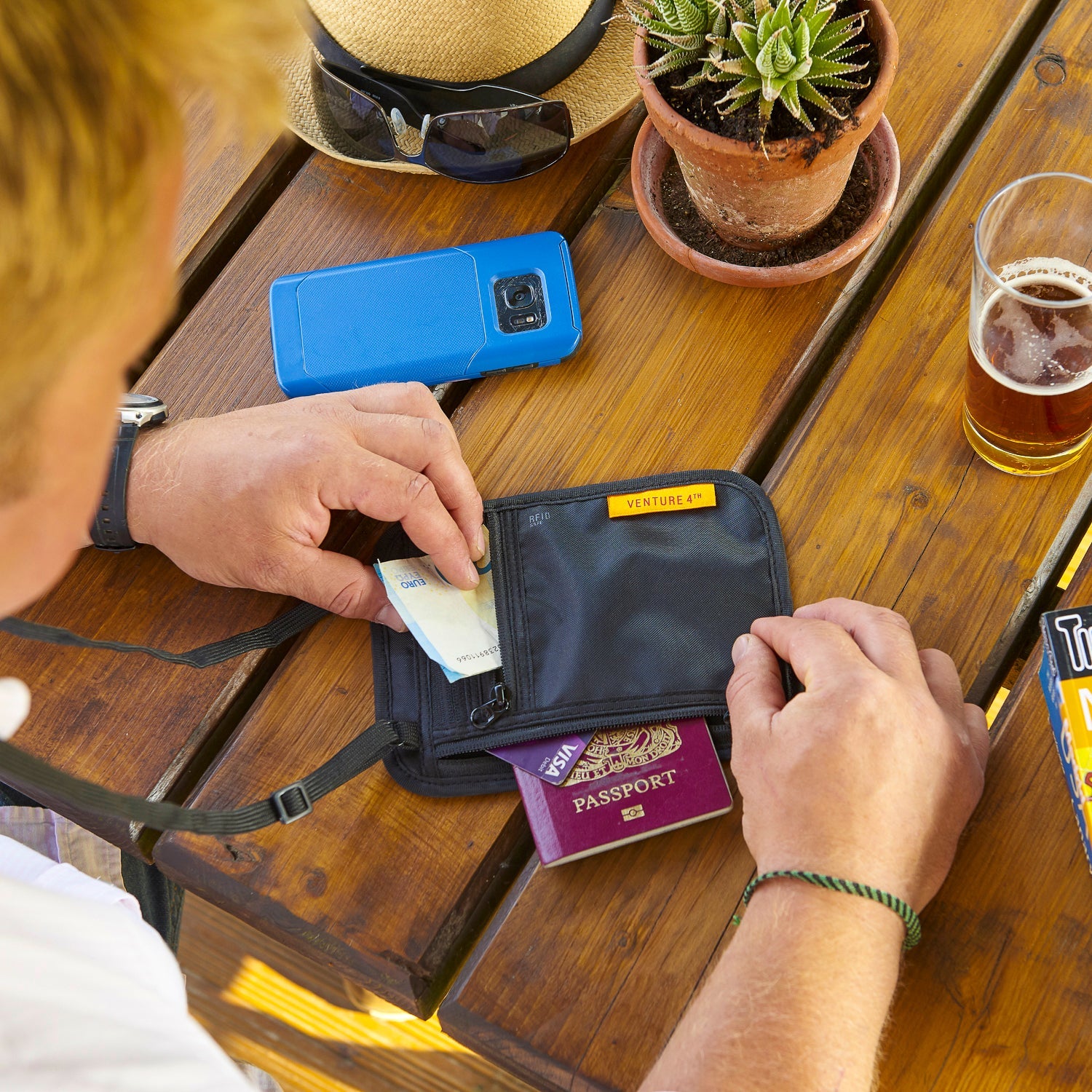 VENTURE 4TH Slim RFID Neck Wallet | Travel Passport Pouch | 5 Colors - Niksstuff