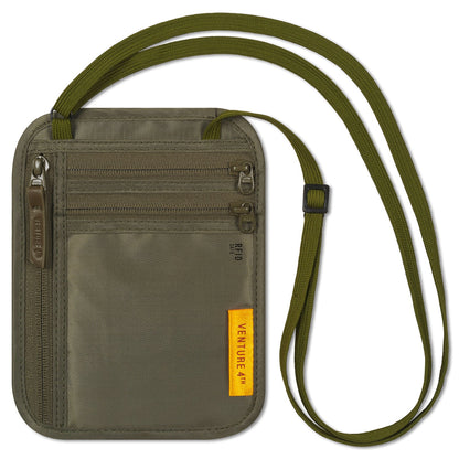 VENTURE 4TH Slim RFID Neck Wallet | Travel Passport Pouch | 5 Colors - Niksstuff