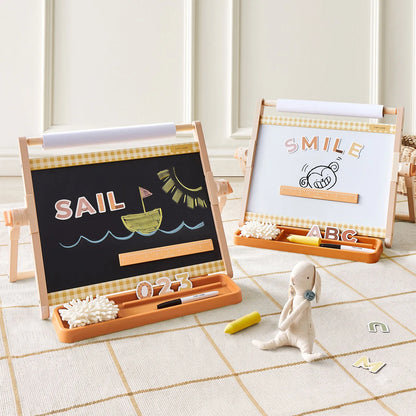 Tiny Land® Double-Sided Magnetic Tabletop Easel | Pink, Oatmeal or Green
