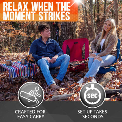 Pike Trail Ultralight Camp Chair | 2.2 lbs | 330 lb Capacity | Carry Bag Included