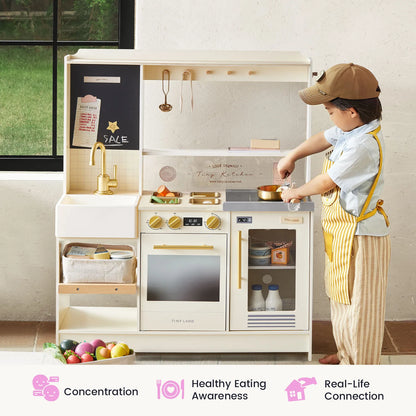 Tiny Land BistroSwitch 2-in-1 Play Kitchen & Bistro with 23 Accessories