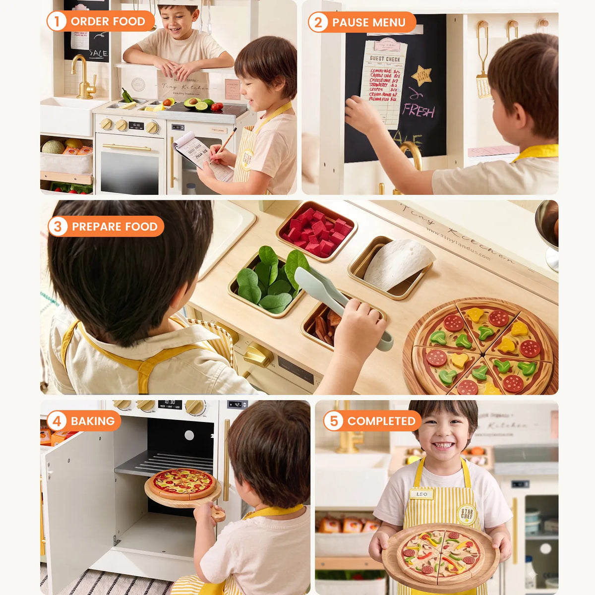 Tiny Land BistroSwitch 2-in-1 Play Kitchen & Bistro with 23 Accessories