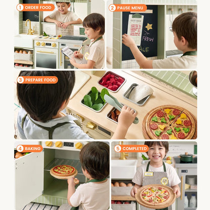 Tiny Land BistroSwitch 2-in-1 Play Kitchen & Bistro with 23 Accessories