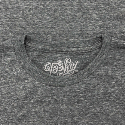 Graphite heather T-shirt with TeeLuv logo on crew neck