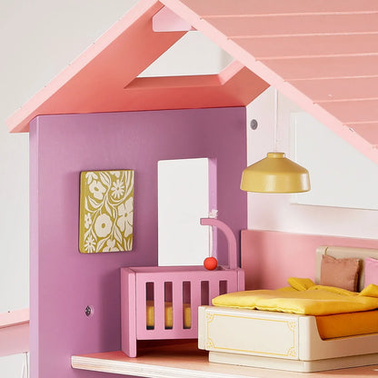 Tiny Land Sweetwood Edge Wooden Dollhouse - 48pc Green & Pink