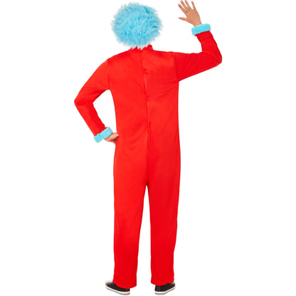 Dr. Seuss Thing 1 & Thing 2 Adult Jumpsuit Costume with Patches