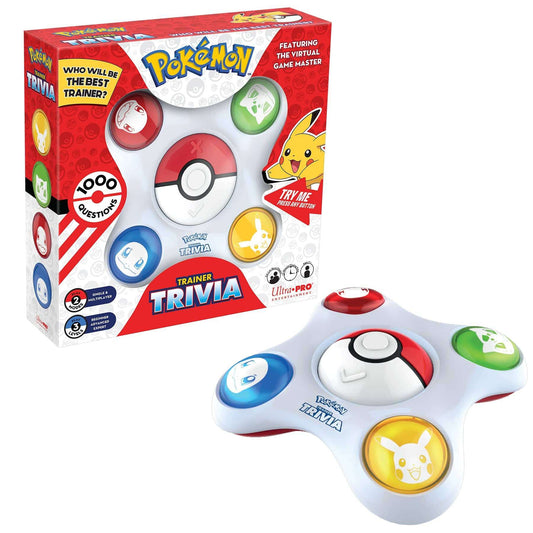 Pokémon Trainer Trivia game set with question box and four-button controller
