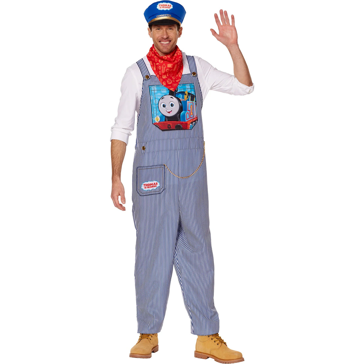 Thomas & Friends Conductor Adult Costume - Overalls, Hat, Scarf