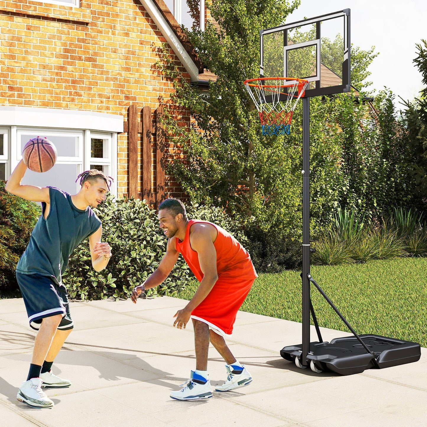 Portable Basketball Hoop | 3.3–10 ft | 18-Level Adjust | PC Backboard | Fillable Base | Wheels | Indoor & Outdoor