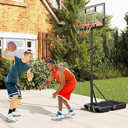Portable Basketball Hoop | 3.3–10 ft | 18-Level Adjust | PC Backboard | Fillable Base | Wheels | Indoor & Outdoor
