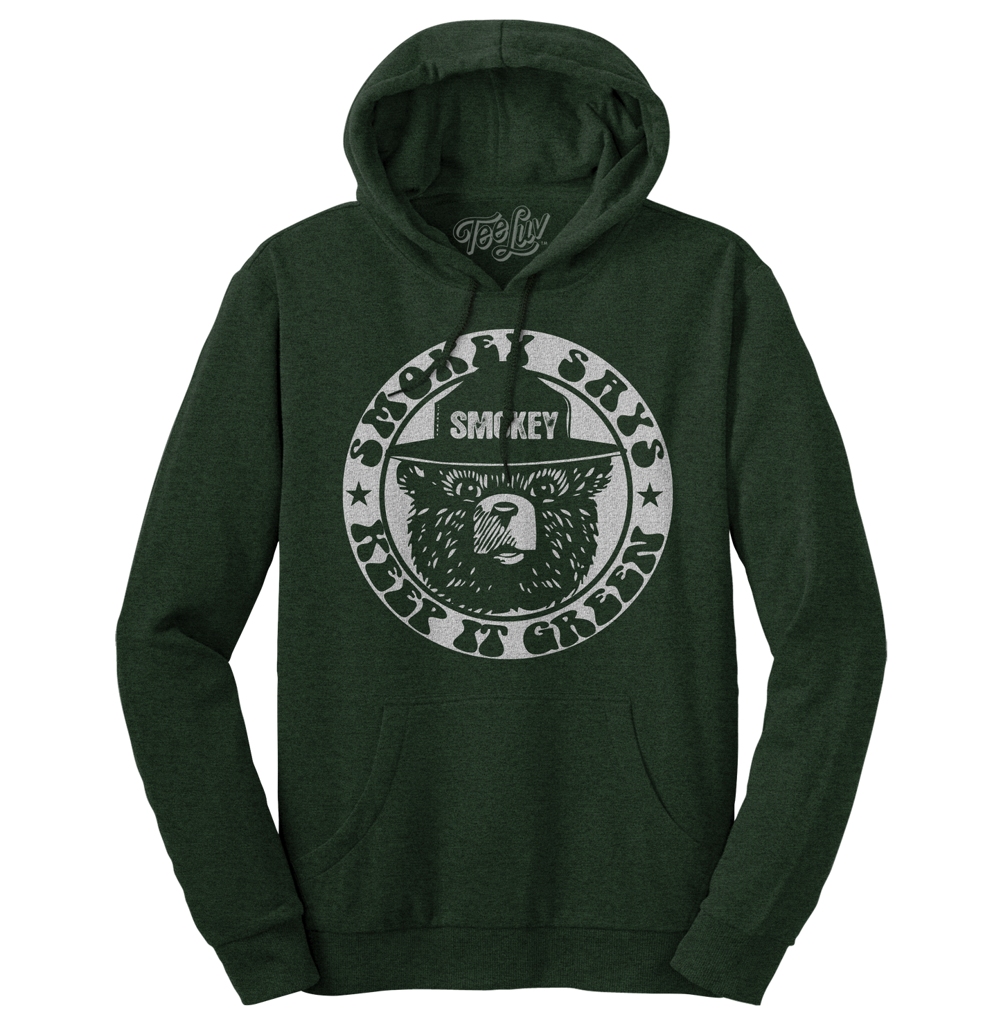 Smokey Bear 'Keep It Green' Pullover Hoodie – Forest Green