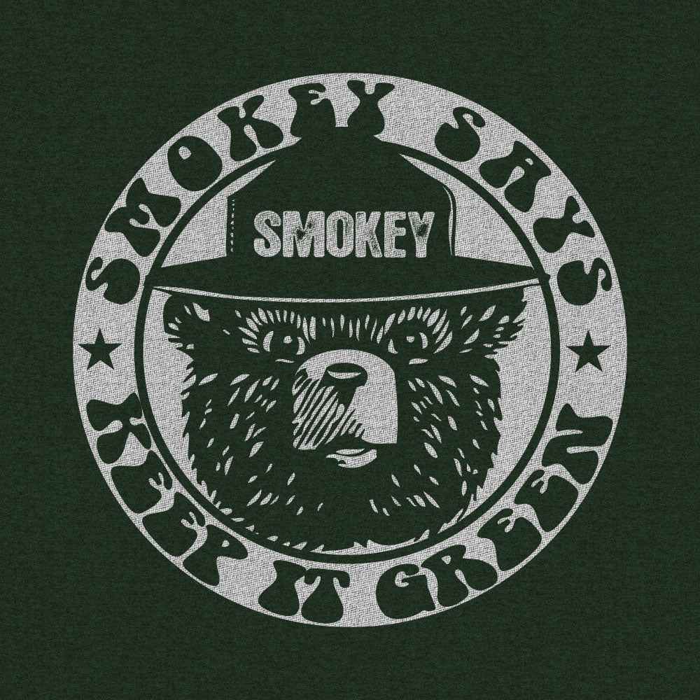 Smokey Bear 'Keep It Green' Pullover Hoodie – Forest Green