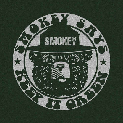 Smokey Bear 'Keep It Green' Pullover Hoodie – Forest Green