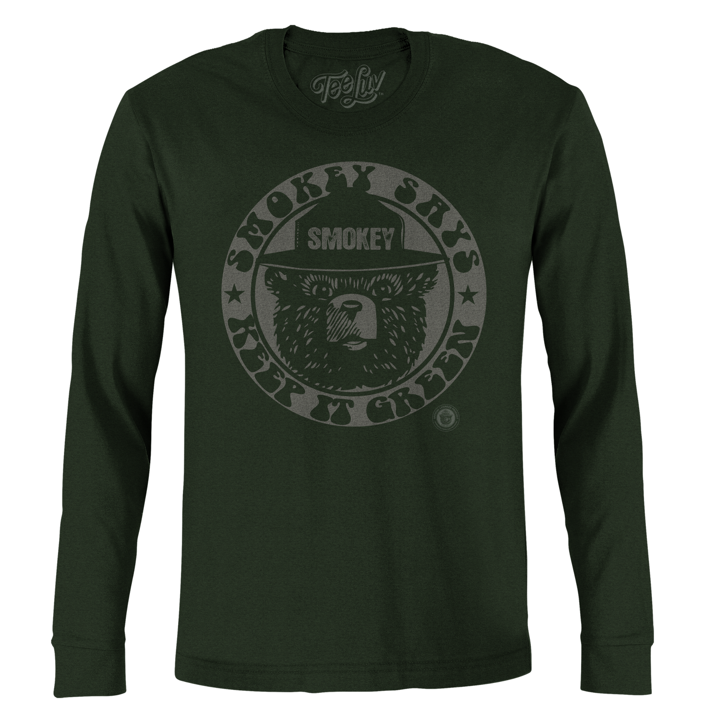 Smokey Bear "Keep It Green" Long Sleeve T-Shirt | Forest Green