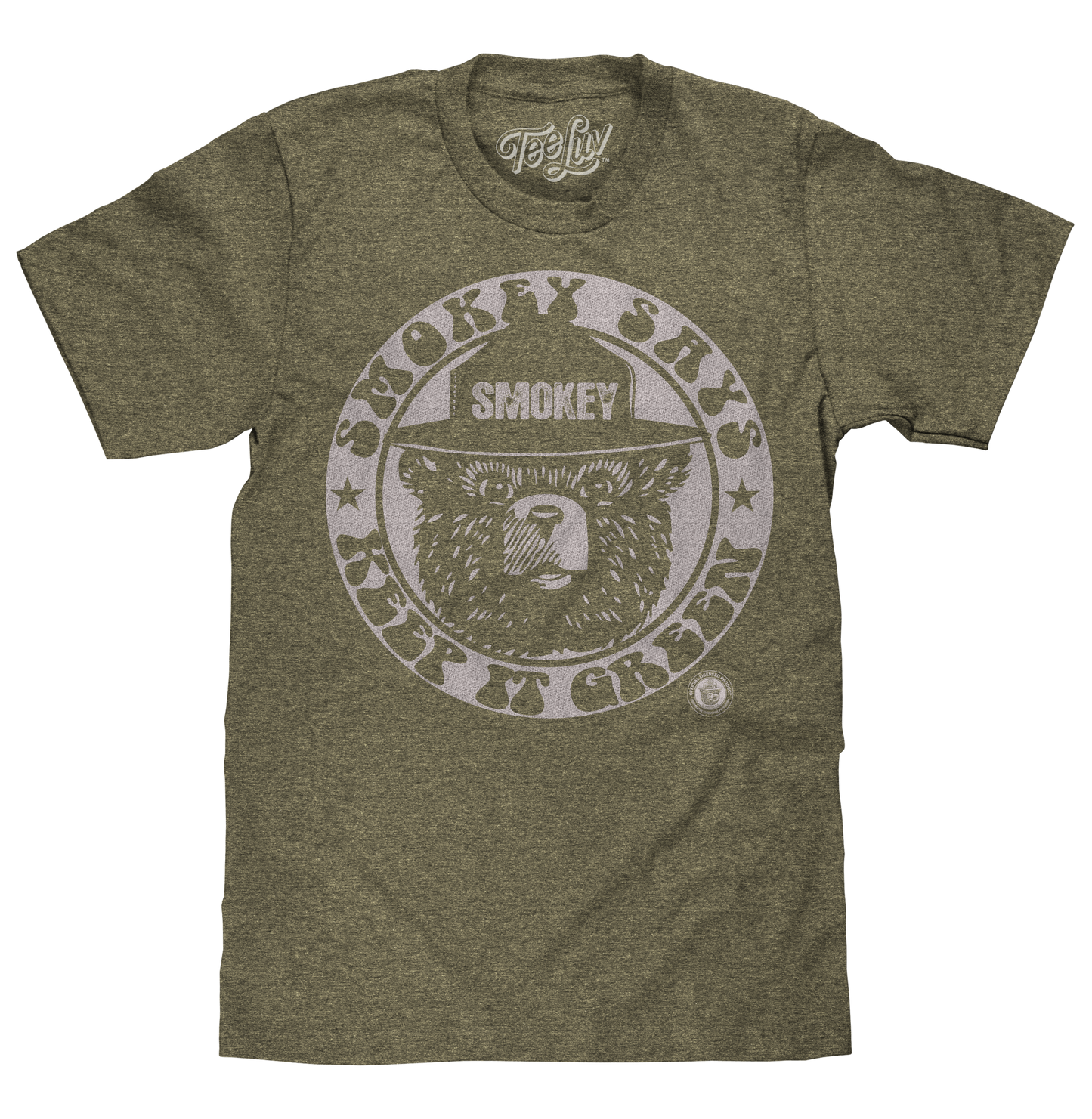 Smokey Bear "Keep It Green" T-Shirt | Licensed Mascot Graphic | Forest Green Heather