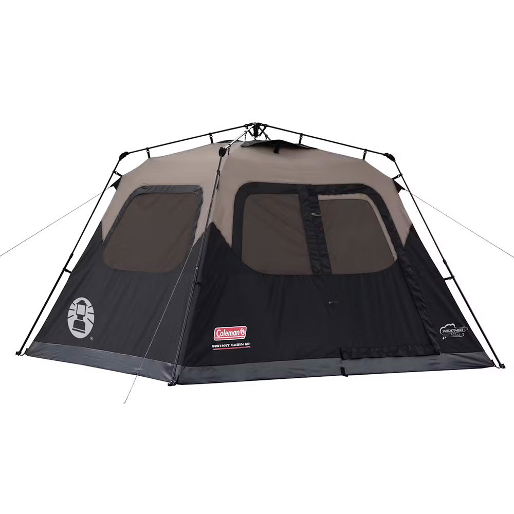 Coleman 6-Person Instant Cabin Camping Tent - 10 x 9 ft Black