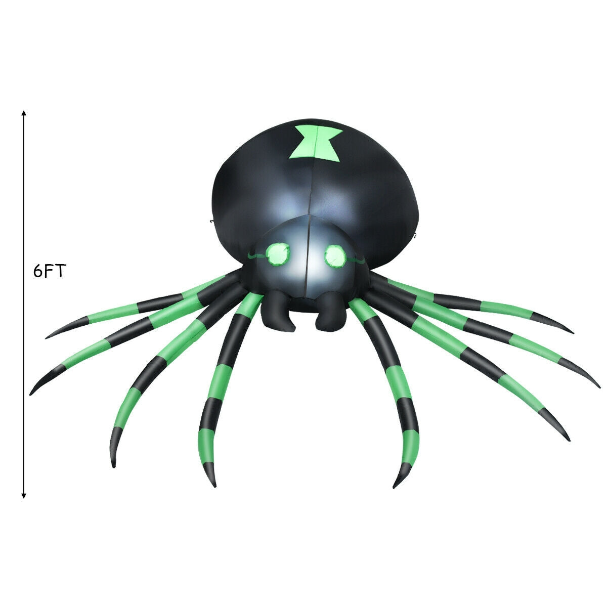 6 Feet Halloween Inflatable Spider with LED Lights