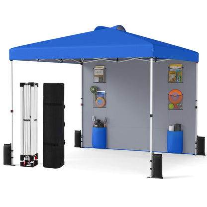10×10 FT Pop-Up Canopy Tent | Sidewall | 3-Level Height | Silver-Coated Top | Gray, White or Blue