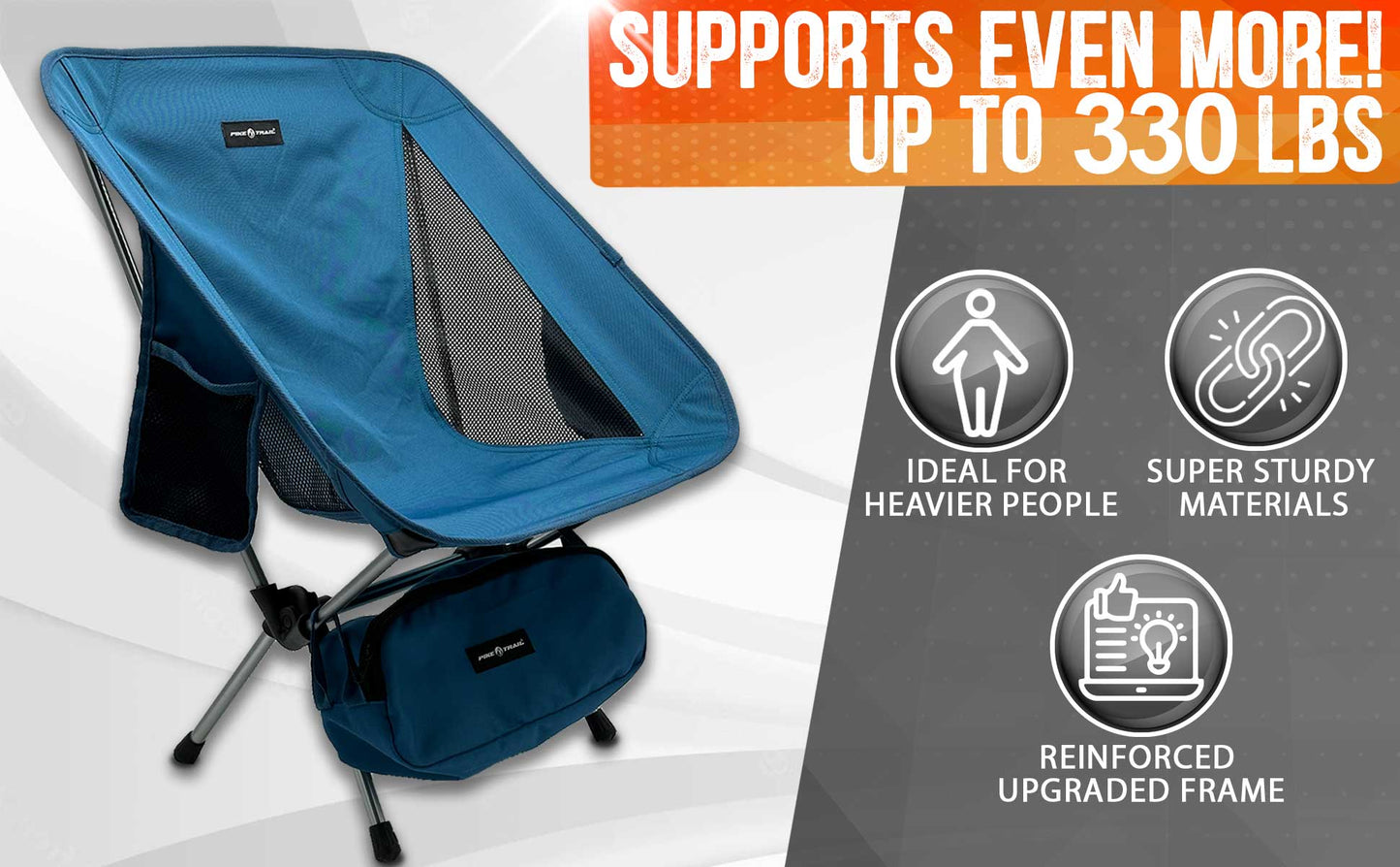 Pike Trail Ultralight Camp Chair | 2.2 lbs | 330 lb Capacity | Carry Bag Included