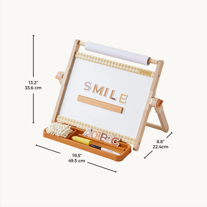 Tiny Land® Double-Sided Magnetic Tabletop Easel | Pink, Oatmeal or Green