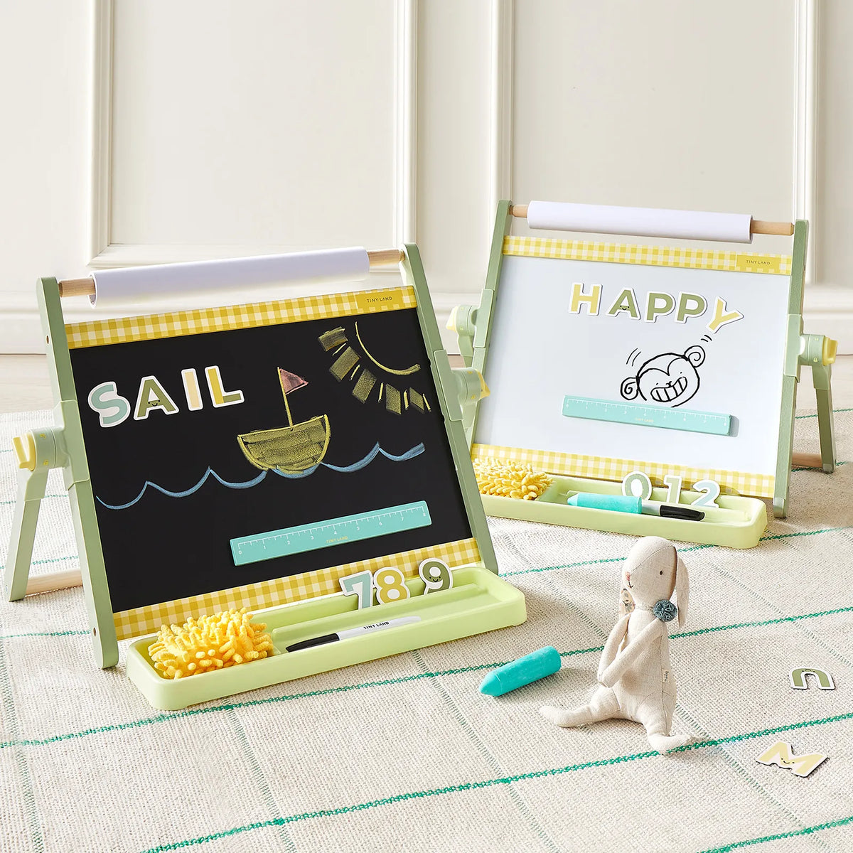 Tiny Land® Double-Sided Magnetic Tabletop Easel | Pink, Oatmeal or Green