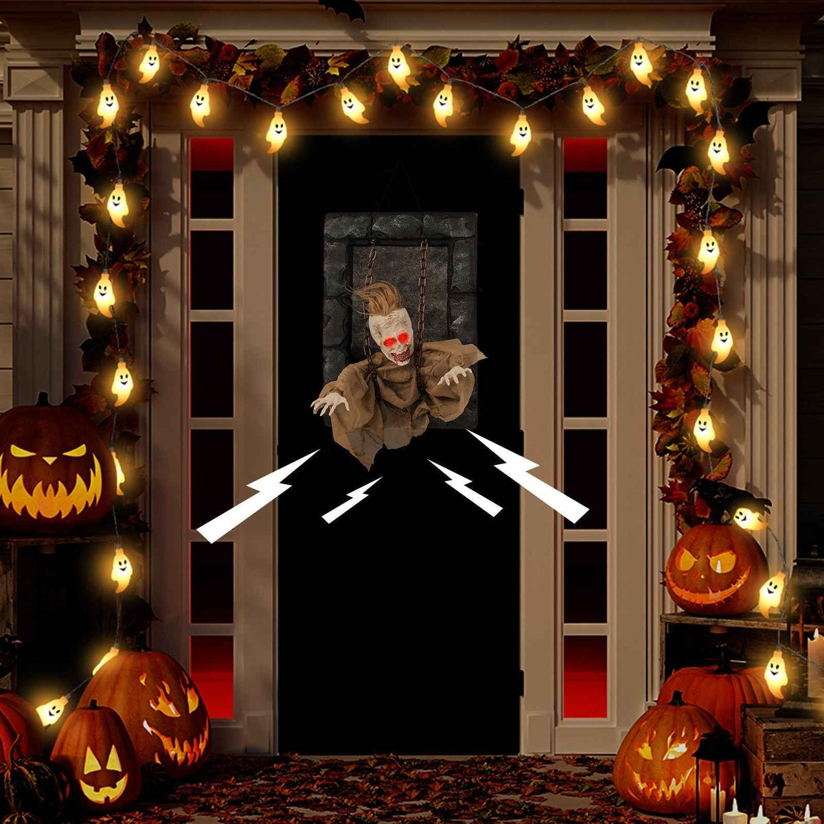 Halloween Hanging Animated Zombie Prisoner Decoration