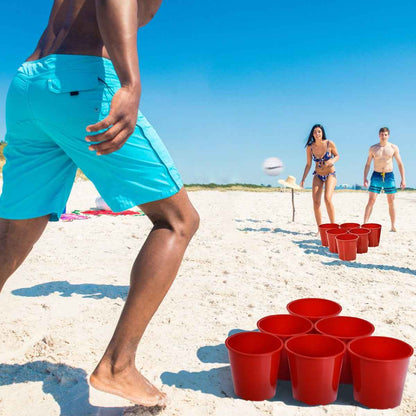 Yard Pong Giant Pong Game Set | 12 Buckets, 2 Balls & Carry Bag | All Ages