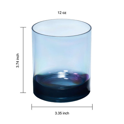 12 oz acrylic lowball tumbler dimensions: 3.7 in tall, 3.35 in diameter