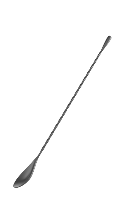 Cocktailier 12" Bar Spoon – Left Twist Black (Left-Handed)